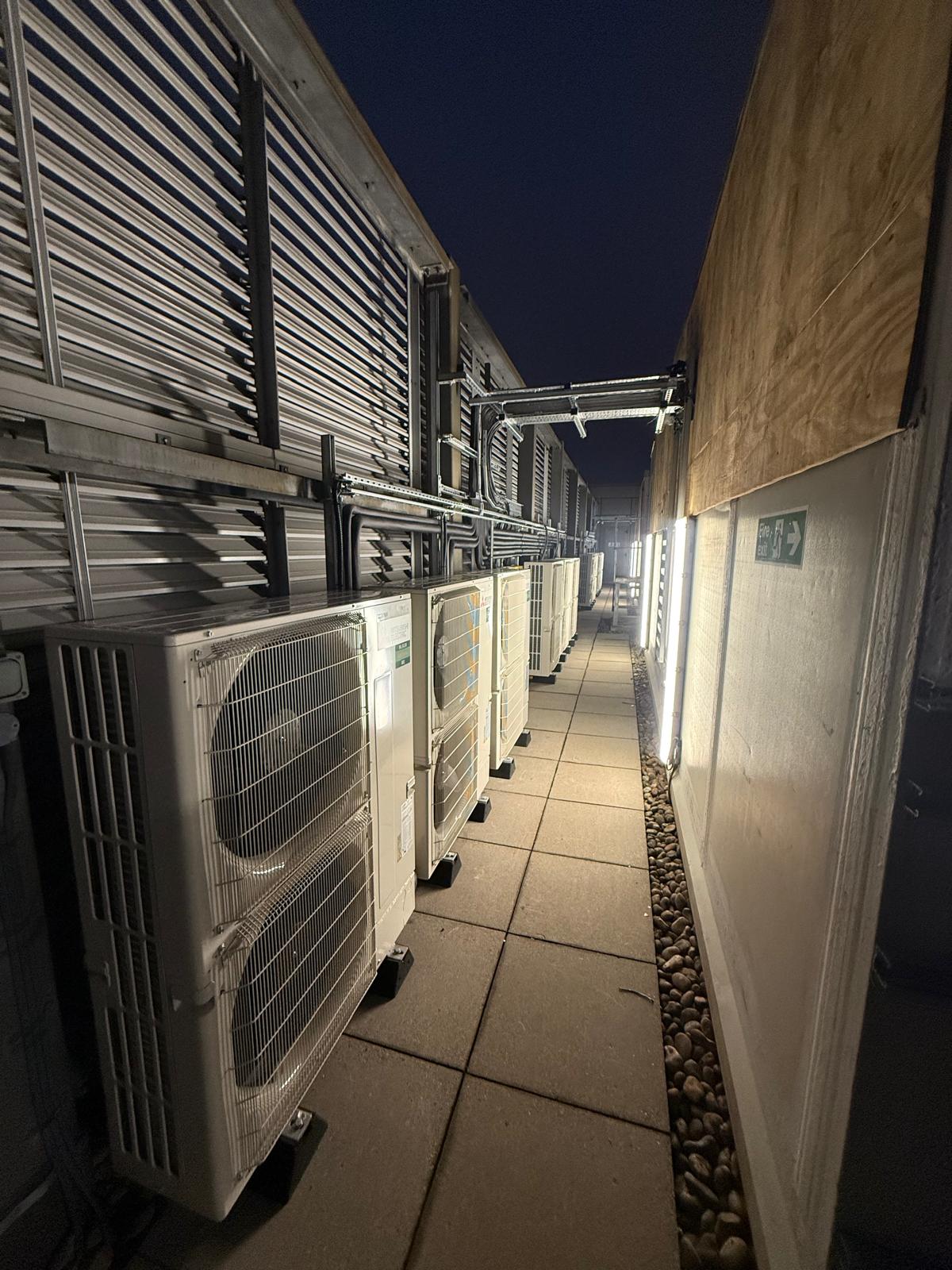 Air-conditioning outdoor units on the plant deck at MidCity Place